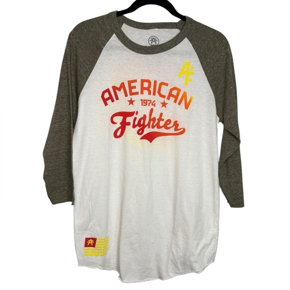 NWT Men’s American Fighter Eastern 3/4 Sleeve Raglan in White Size Medium - Picture 4 of 11